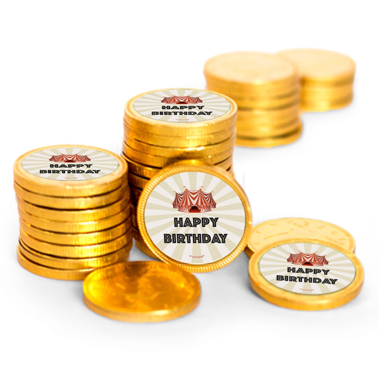 80 Pcs Circus Kid's Birthday Candy Party Favors Chocolate Coins with Gold Foil